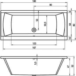 Акриловая ванна Riho Julia B025001005 180х80см белый